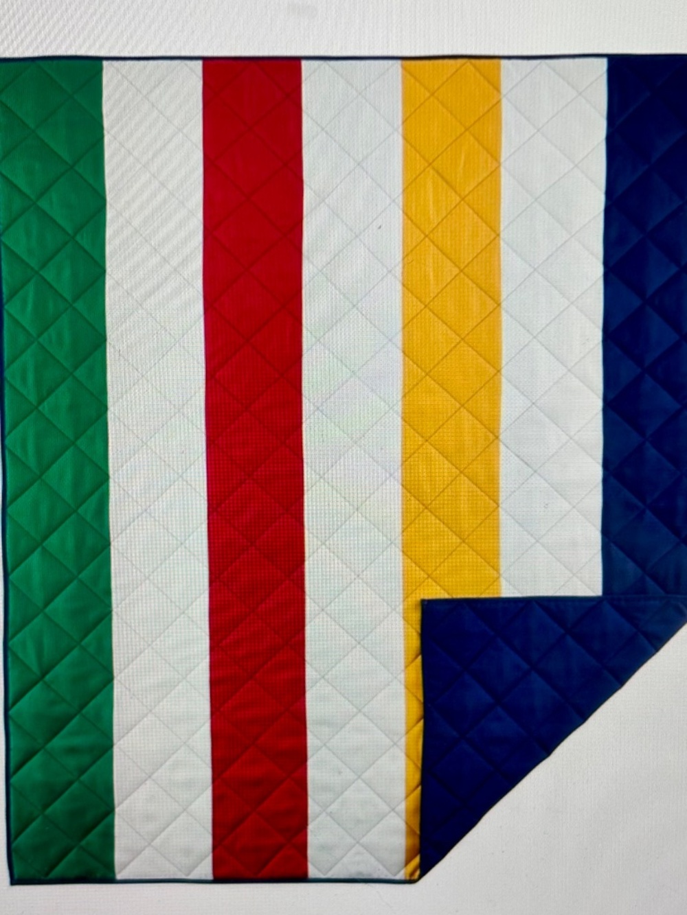 Hudson's Bay Stripes Outdoor Blanket with Carrier, Multi-Coloured 42 x 72-in NWT